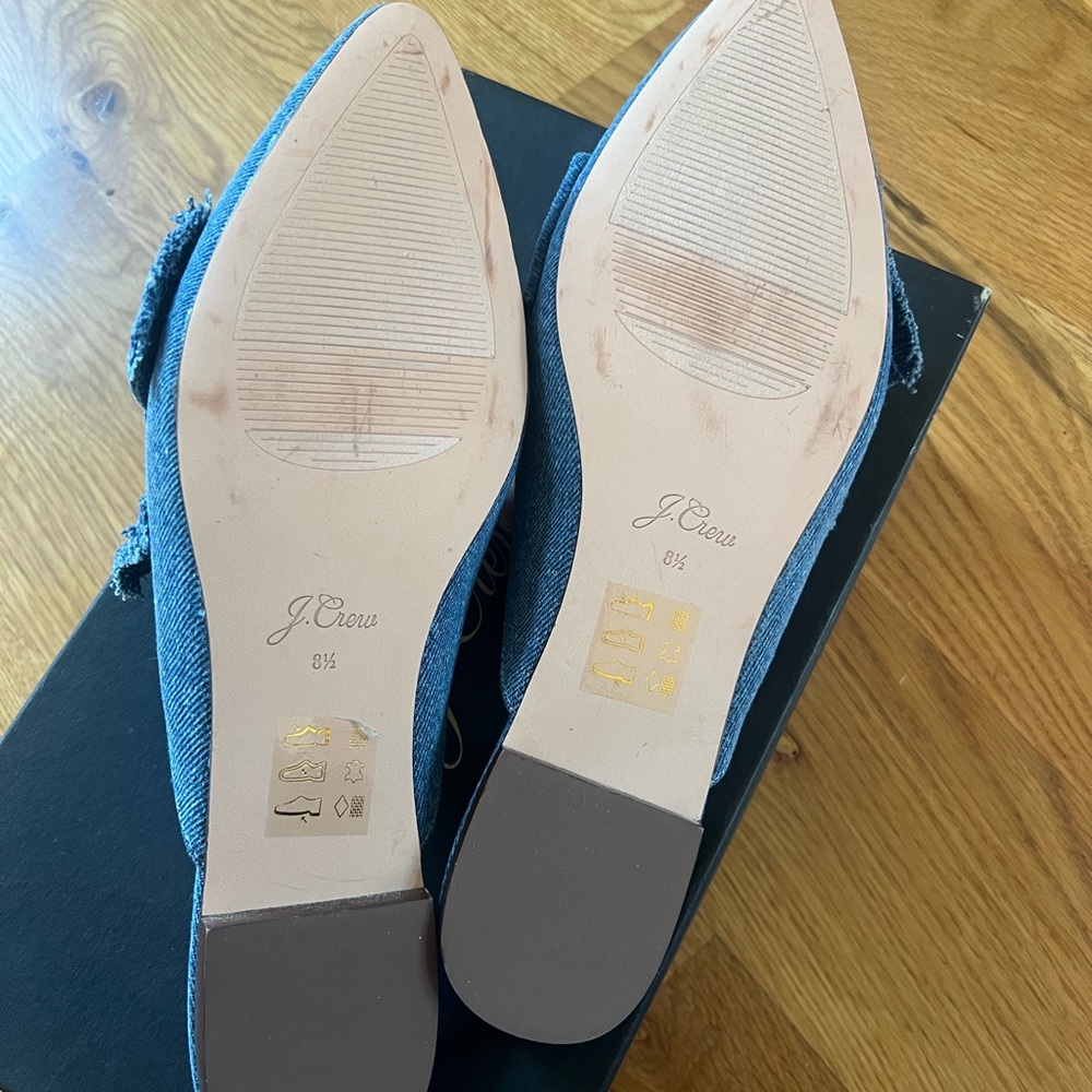 J.Crew Pointy Toe Denim Slides - image 4
